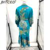 BITCED Women's Summer Sexy Fashion Strapless Satin Positioned Print Dress
