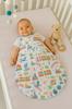 Cotton Rounded Sleeping Bag for Children S 0-6 Months Summer TOG 1.0 - Turquoise Train