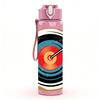 1PC Archery Target Circle Art Print 750ml Color Plastic Sports Water Bottle Leakproof Flip Straw Lid Suitable for Sports Office Home Use