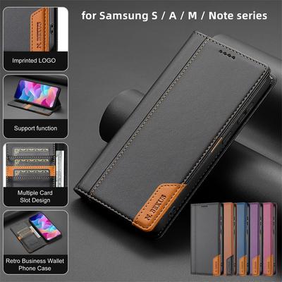 Für Samsung Galaxy alle Serien. für Samsung S / A / M / Note Serie. Brieftaschen-Handyhülle Multifunktionaler Ständer RFID-Schutz Modisches Kunstleder