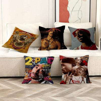 2PAC Hip-Hop Singer Cushion Cover Car Throw Pillow Case For Sofa Car Christmas Gift 40x40cm 45x45cm