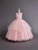 Girls' Princess Floral Tulle Dress for First Birthday, Christmas, or Performance