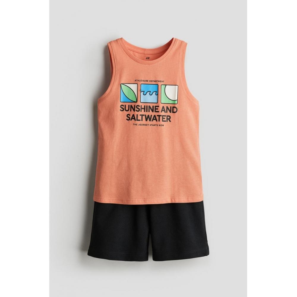 

Набор из 2 предметов с принтом HM, светло-оранжевое солнце