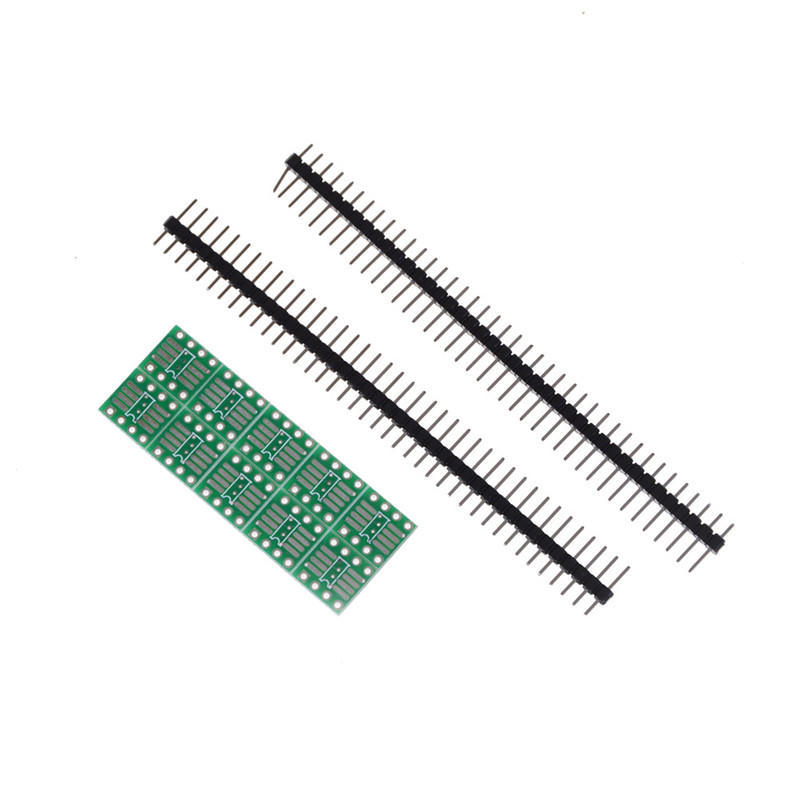 10Pcs Sop8 So8 Soic8 Tssop8 To Dip8 Adapter To Dip + Pin Header