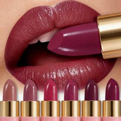 Rossetto Opaco 6 Colori Vellutato Cameo Sopracciglia Lucidalabbra Impermeabile Lunga Durata Pigmenti Trucco Nude Colore Pasta di Fagioli Stick Labbra Trucco Labbra Cosmetico
