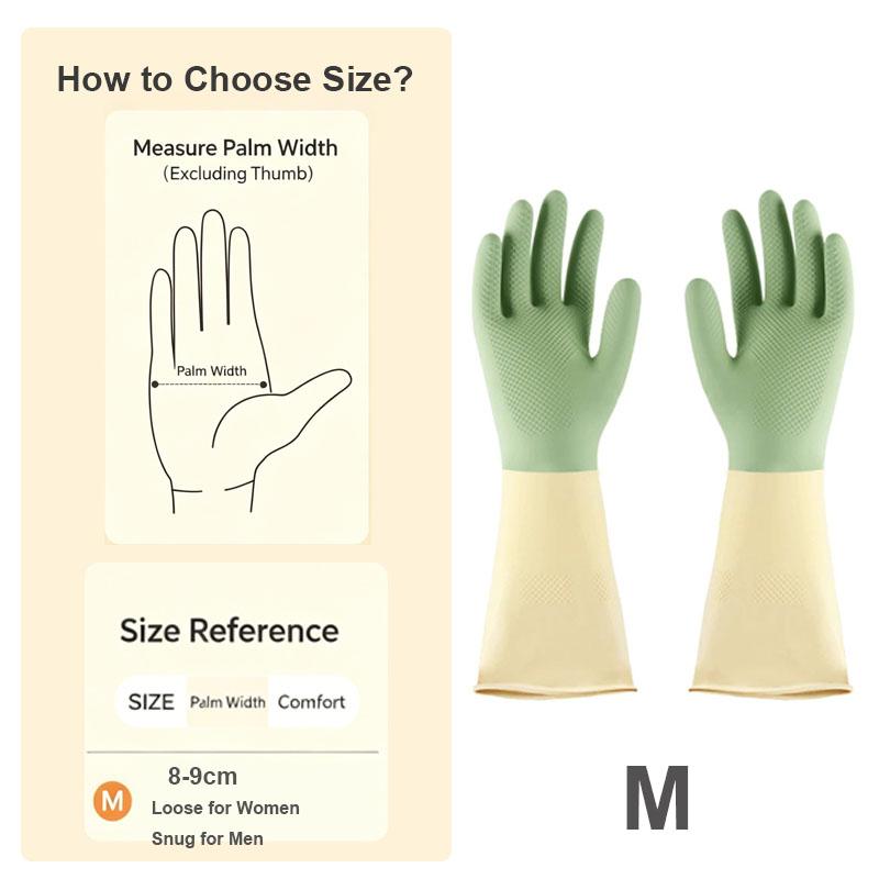 2026 New Thick Waterproof Latex Kitchen Gloves, Mint Green, Suitable for Dishwashing, Cleaning and Household Rubber Gloves
