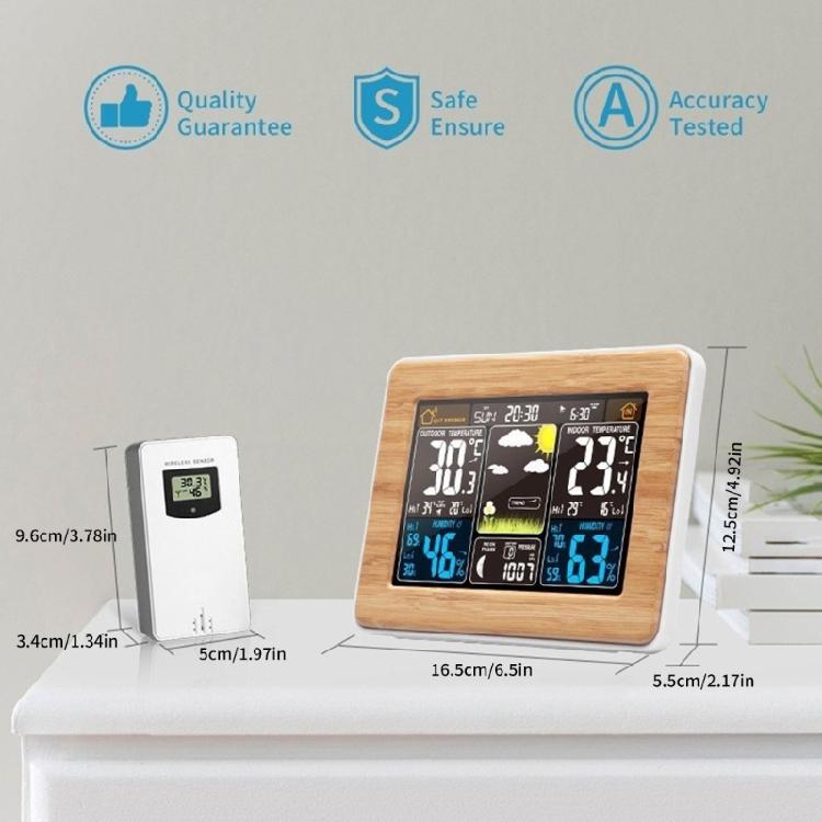 Modern Digital Weather Stations With Alarm Clock Function And Clear Color Screen Display Indoor Thermometers Hygrometer