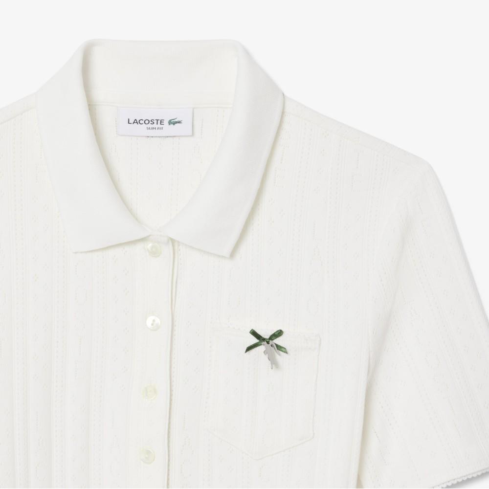 [lacoste] Women's Pointelle Polo Short-Sleeve Dress EF6582-56G70V