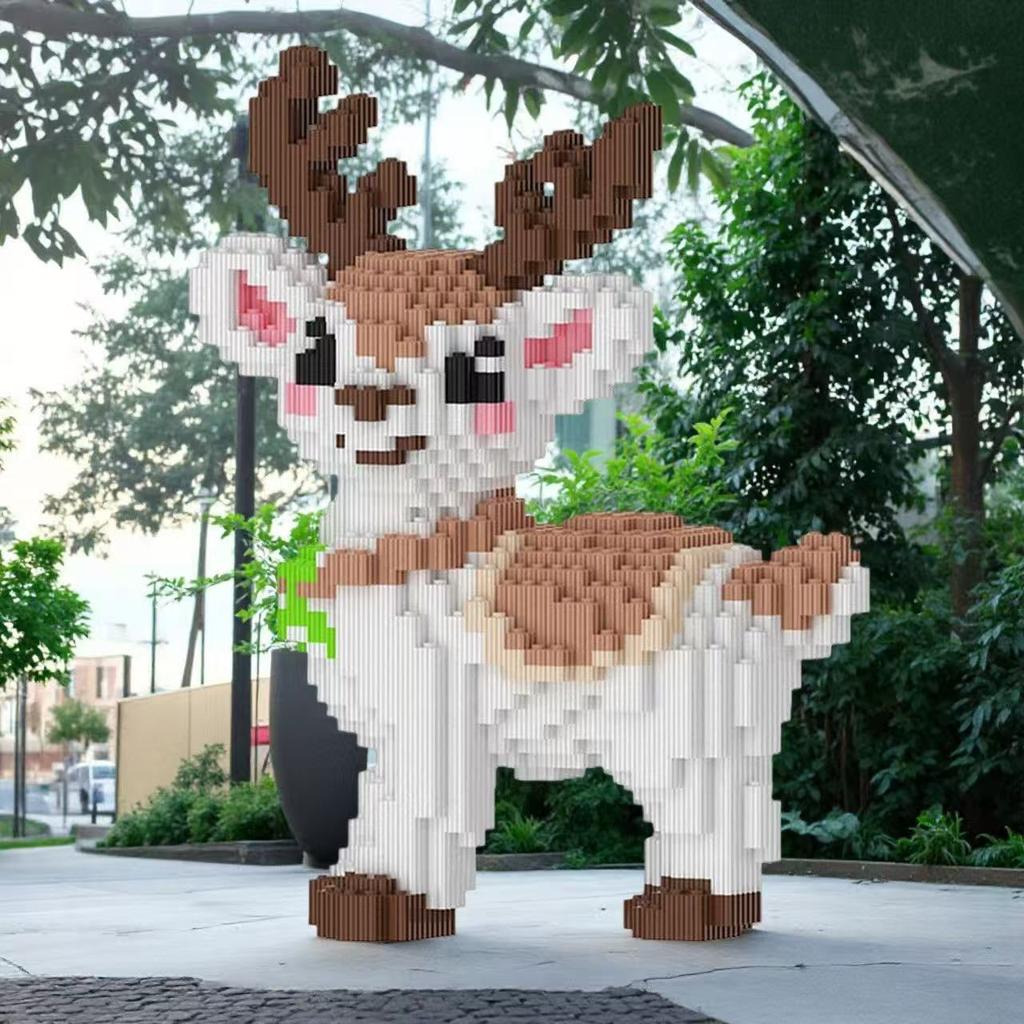 New  Animal 3D Elk Fawn Cute Micro Diamond Building Block Small Particle Toys Children's Kids Birthday Gifts Home Ornament