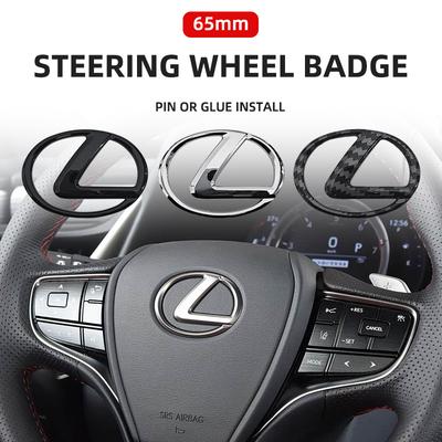 65mm Car Steering Wheel Sticker Badge Decoration Accessories For LS LC IS350 ES300 GS350 CT200h GX460 LX570 RX500h NX300