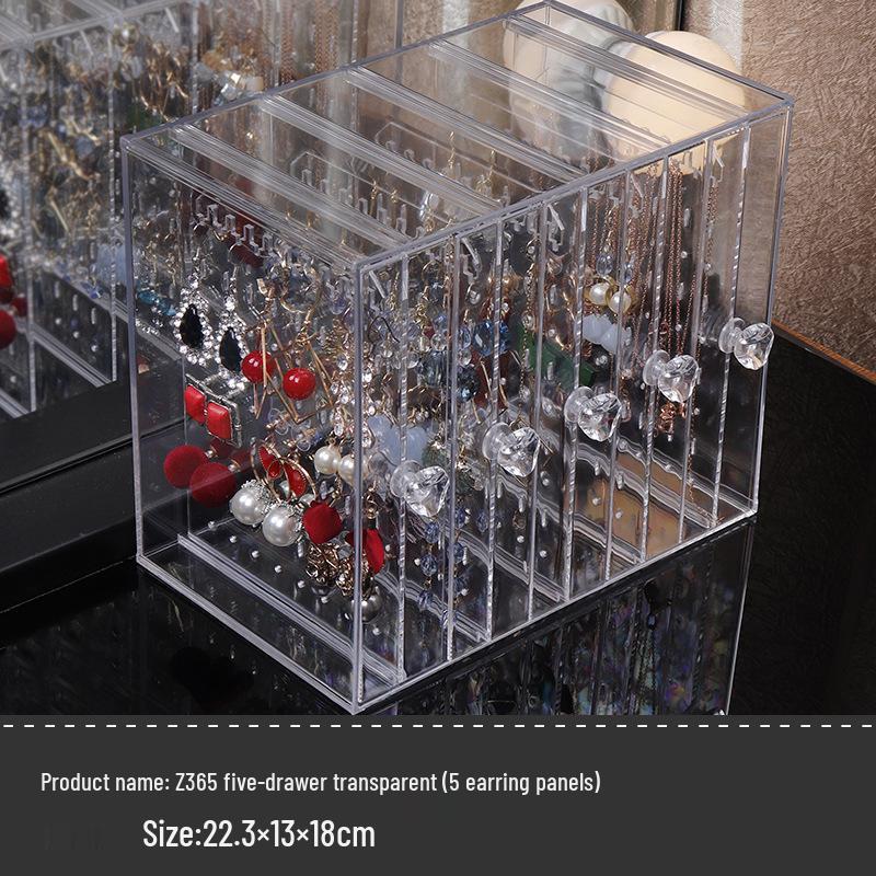 Acrylic Dustproof Earring and Necklace Organizer Box - Transparent Japanese Hanging Rack