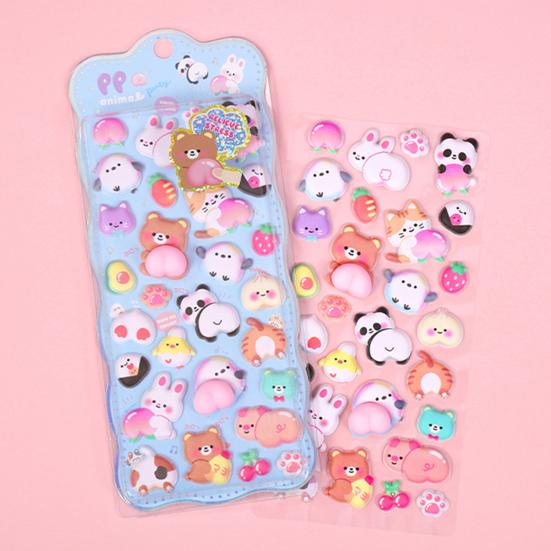 3D Kabarık Çıkartma Çizgi Film Tavşan Ayı Panda Kendin Yap Telefon Kılıfı Defter Scrapbooking Dekoratif Çıkartma Sayfası Okul Öncesi Öğretmeni Erkek Kız Ödüller Hediye