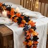 Spooky Home Decor Halloween Artificial Maple Leaf Vine Decor, Fall Wall Hanging Garland Durable Festive Ornaments for Party Scene, Thanksgiving