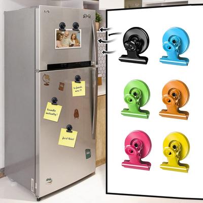 2 kusy Klipy s magnetem na lednici s lepicími podložkami proti poškrábání Magnetické klipy na lednici silné těžké Klip s magnety na bílou tabuli