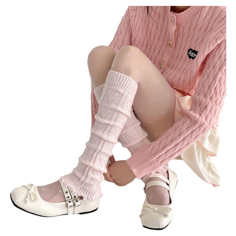 Lolita Fashion Stacked Socks Knitted Foot Cover Leg Cover Socks Warmth Knee Socks For Women Girls