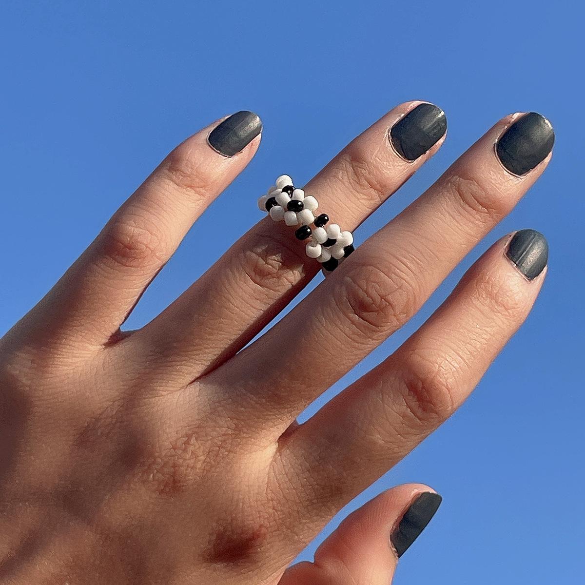 

Аксессуары, модные милые и крутые этнические плетеные кольца с цветами, пасторальные простые праздничные украшения из рисовых бусин