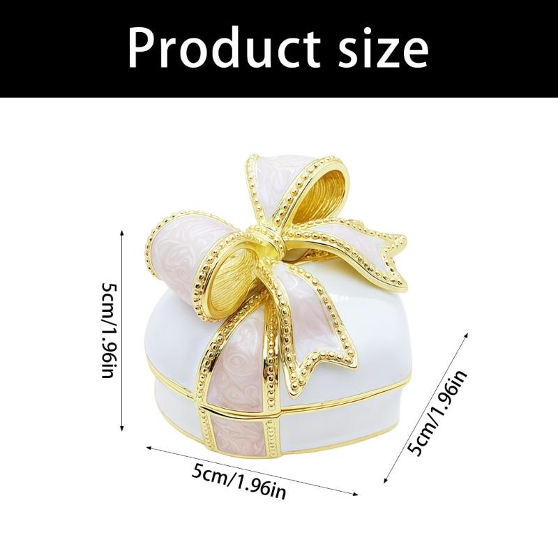 Cute Alloy Trinket Box With Delicate Enamel Craft Old Fashioned Decorative Box Perfect For Jewelry Storage