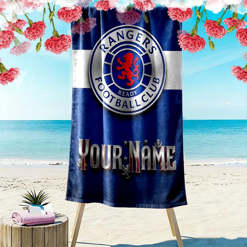 Name Custom Rangers fc Logo Print Beach Towel, Large Soft Quick Dry Towel for Beach Camping Swimming