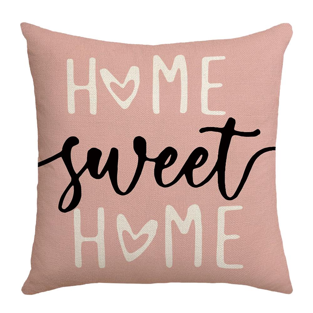 New Style Pillowcase Nordic Simple Geometric Bohemian Pink and Gray Text Sofa Pillowcase