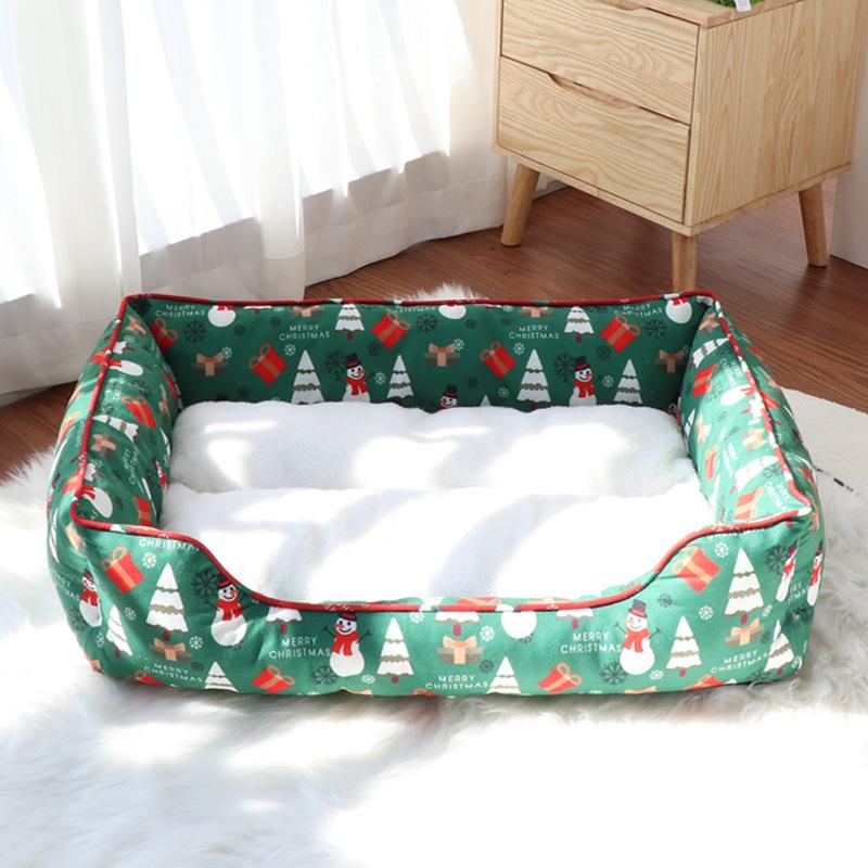 

Delicate Pet Nest All Seasons Universal Winter Warmth and Comfortable Breathable Dog Kennel Christmas Decoration Pet Kennel 51X46X15.24CM зелёный