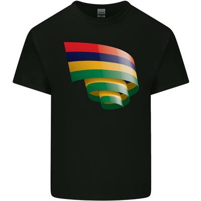 Curled Mauritius Flag Mauritians Day Football Mens Light Cotton T-Shirt Unisex T-Shirt