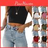 Neck 2023 Sleeveless Summer Round Solid Color Vest Tshirt Womens European American Style