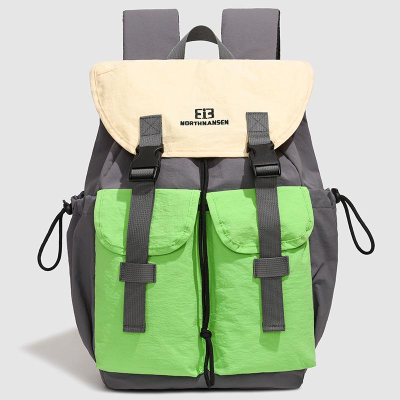 Schoolbagins Contrast Color Backpack Boys and Girls Lightweight Outdoor Mountaineering School Bag Large Capacity Splicing Multifunctional Backpack