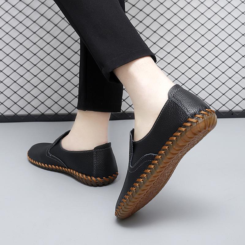 Fashion Lightweight Mens Loafers Male Comfortable Dress Shoe Hot Sale Fashion Mens Slip On Shoes Leather All-match Soft Business Flats