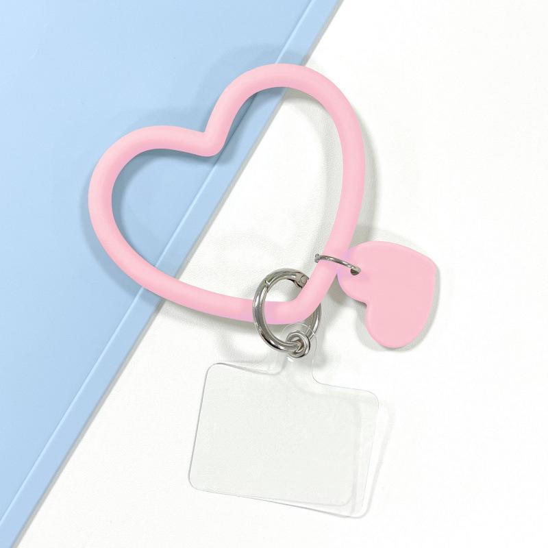Heart-Shaped Silicone Bracelet Keychain Phone Strap