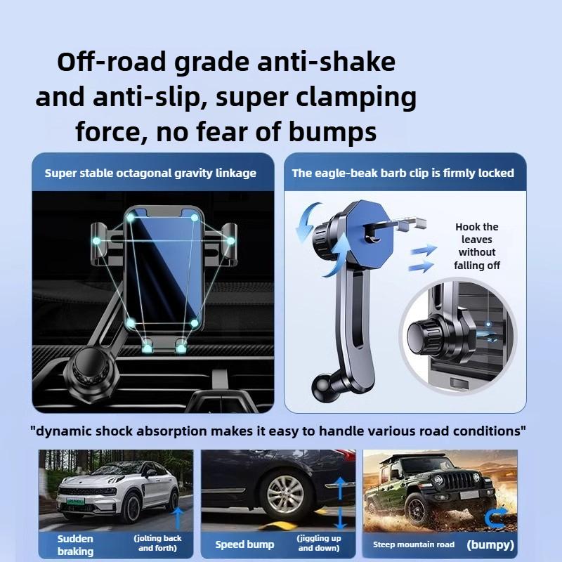 For Phone Car Smartphone Holder 360° Rotation One-Hand Operation Air Vent Car Phone Holder Car Mobile Phone Stands