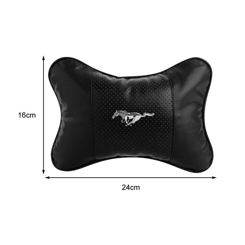 1/2Pcs Car Seat Headrest Auto Logo Neck Pillow Car Accessories For Ford Mustang F10 Zapatillas Miniatura Gt Shelby 2005 2015 Mujer 2012 Kuga