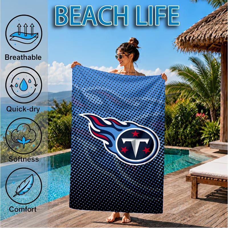 Titans Crest Beach Towel, Microfiber Beach Towel, Perfect For Pool, Beach, Travel, Home Decor Beach Party Fan gifts
