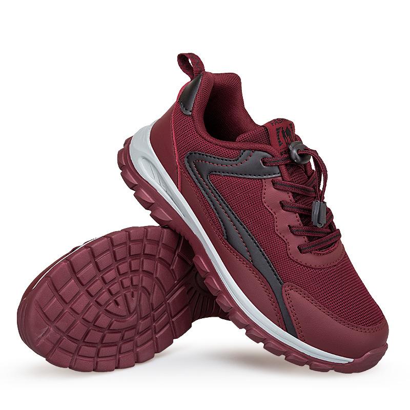 Elderly shoes fly-woven mesh breathable light walking shoes parents sports running shoes elastic band mother shoes men's shoes