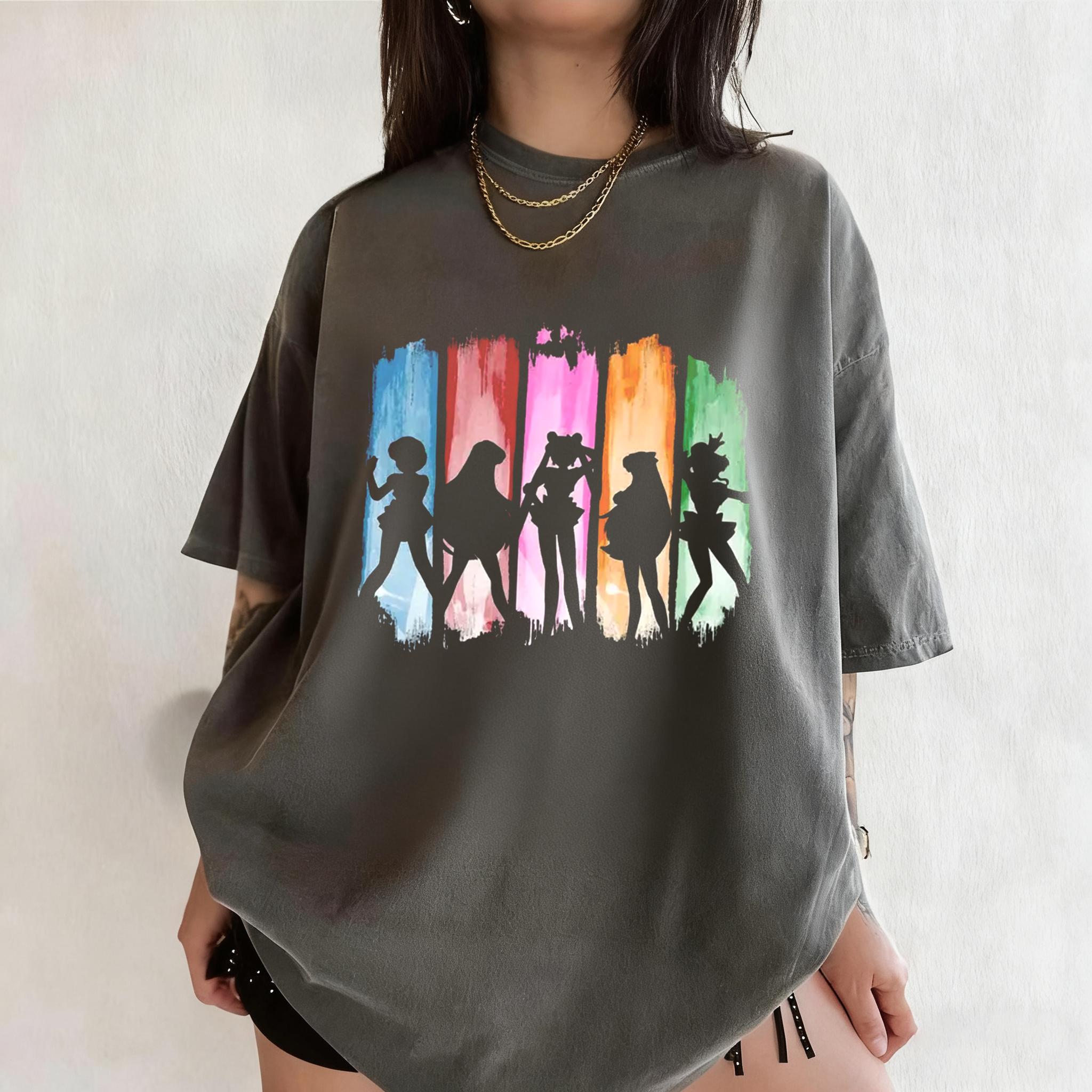 

Anime Sailor Moon Retro Pattern Summer Cotton Tshirt for Both Men and Women Street Casual Trendy Shortsleeved Design 4XL