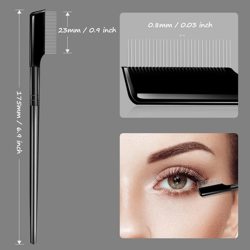 Metal Eyelash Comb Brush with Cover Separator New Eye Makeup Tool for Lashes Separation And Grooming