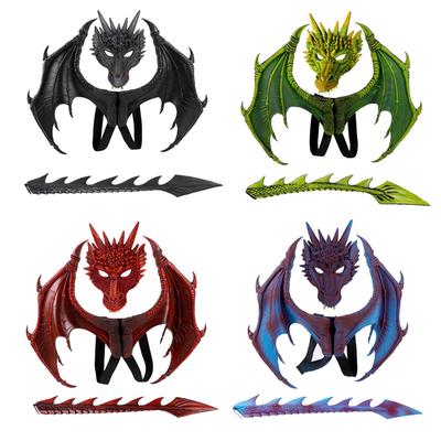 3Pcs/set Dragon Cosplay Props Wing And Tail Children's Halloween Costume Party Decorations Set Halloween Props Accessories