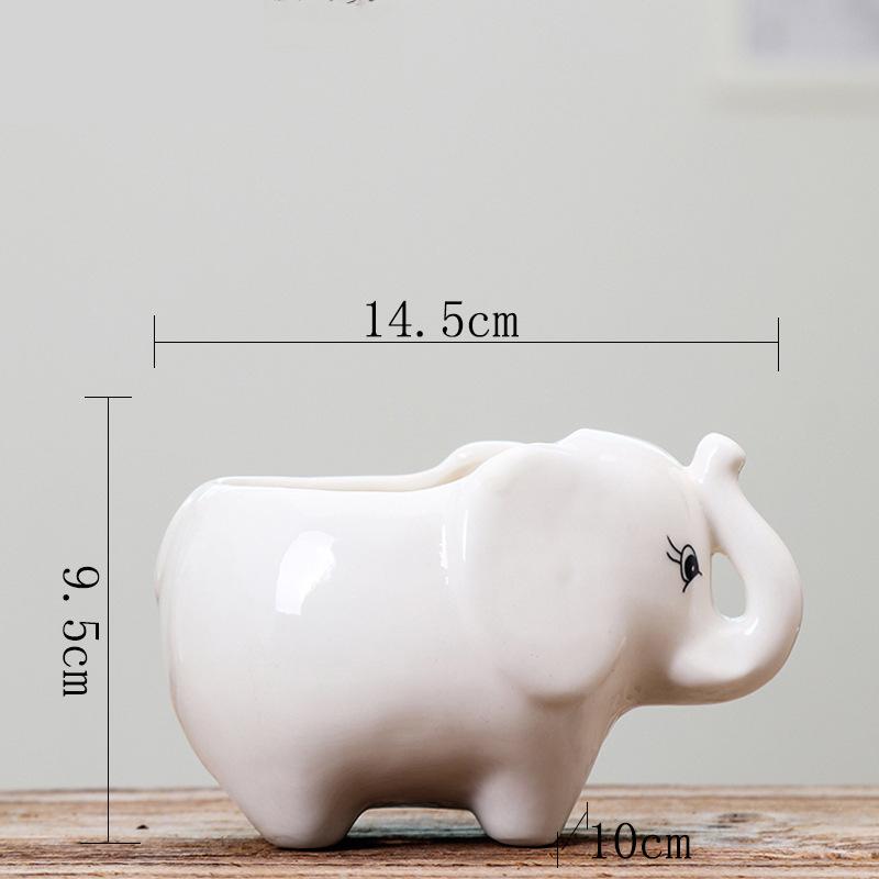 Outdoor Courtyard Garden Decoration Ornament Creative Hippopotamus Ceramic Craft Flower Pot Balcony Desktop Potted Ornament