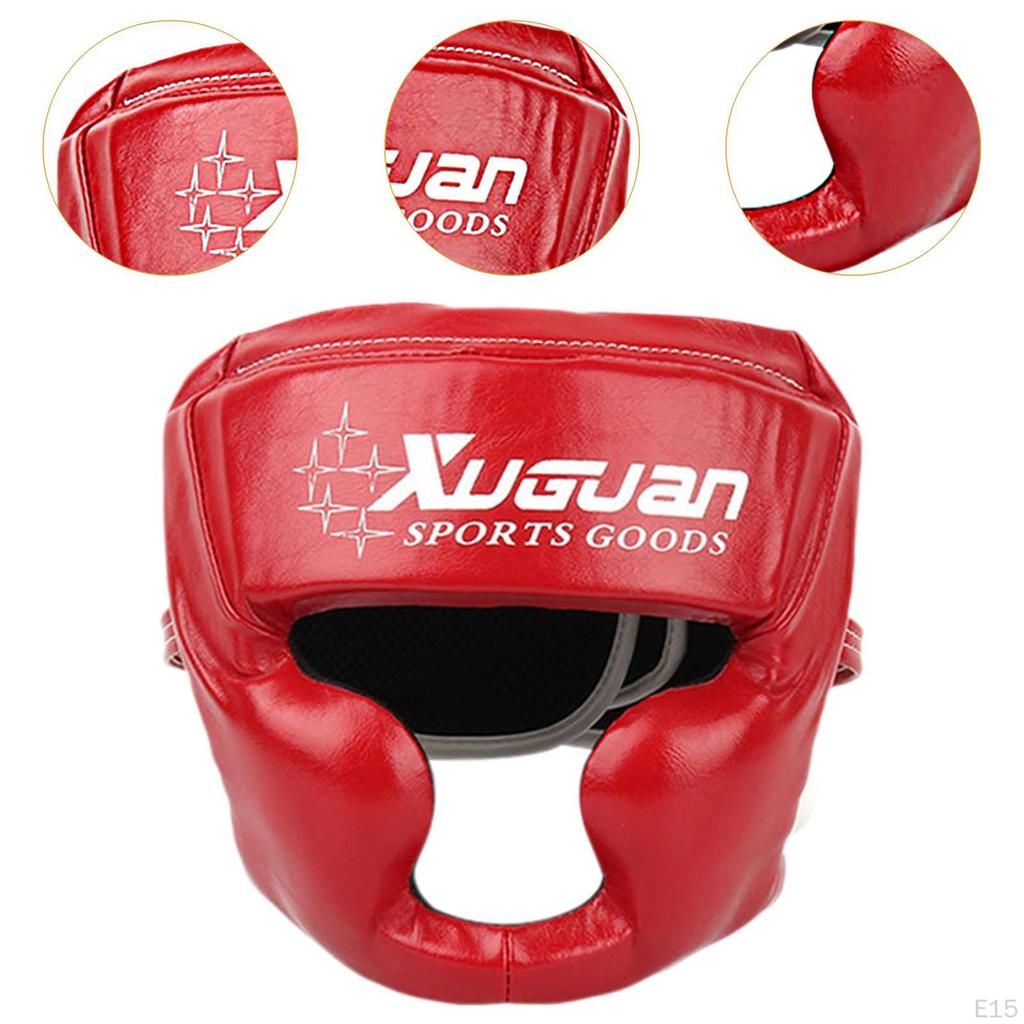 Boxing Headgear Face Cover Adjustable Breathable Head Gear Thicken Forehead and Ear Protection Guard