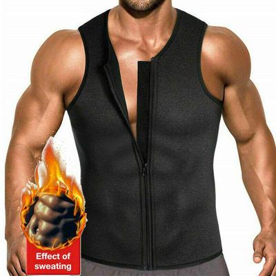 Men Neoprene Sweat Waist Trainer Vest Body Shaper Sauna Suit Compression Shirt Workout Tank Top Tummy Control Slimming Shapewear
