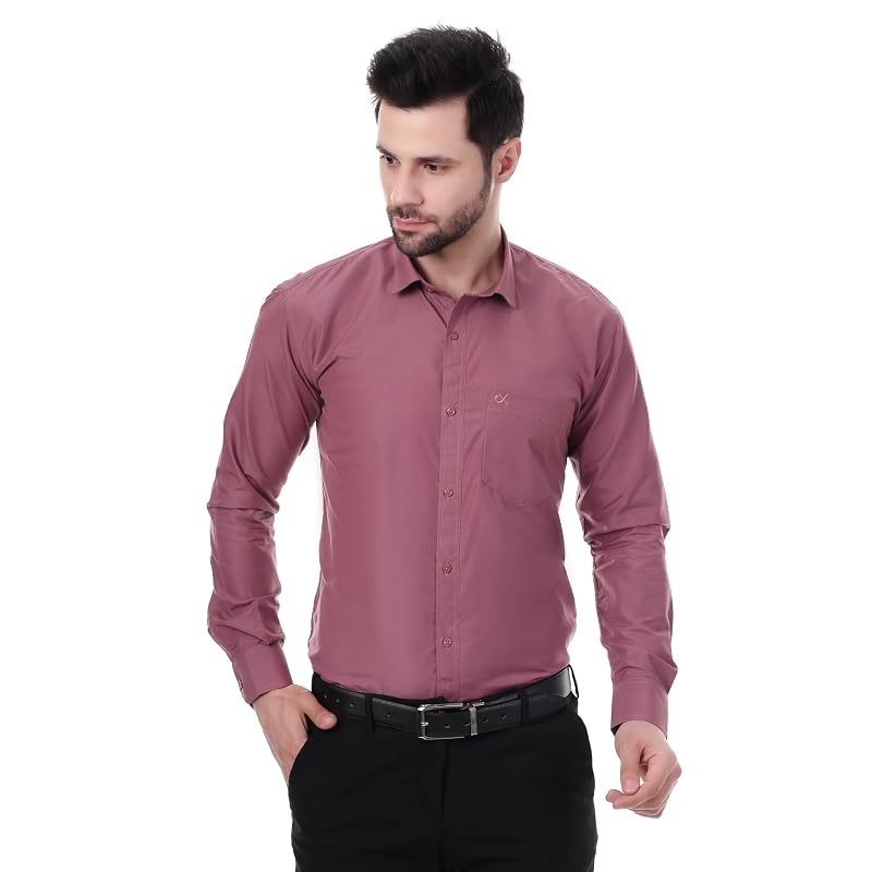 Xjarvis Clifton Men' Regular Fit Cotton Blend Plain Shirt Full Sleeves Casual & Formal Summer Shirt With Pocket Design