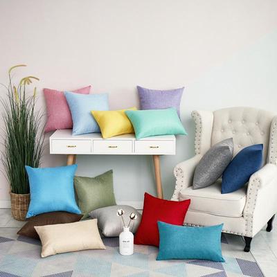 Nordic Faux Linen Solid Color Pillowcase – Cotton Blend Sofa Backrest Cushion