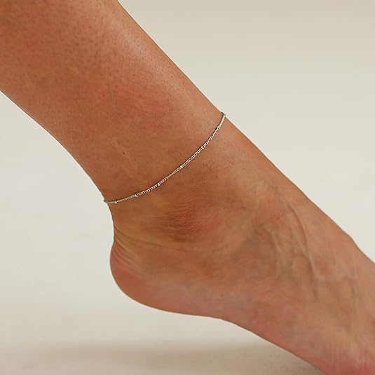 Stainless Steel Anklets Minimalist Popular Design Adjustable link Chain Non-fade For Women Everyday Wear Length 21cm+5cm