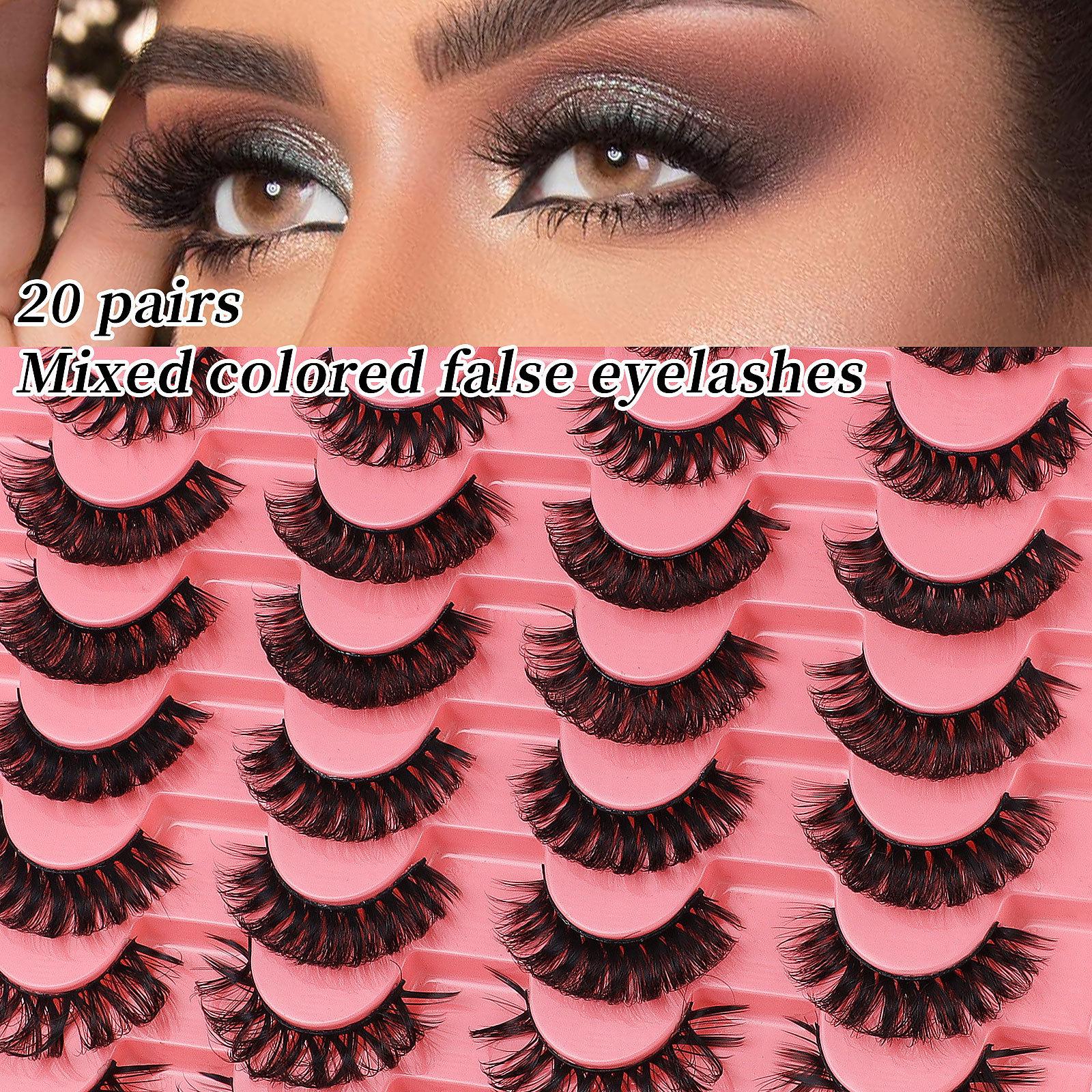 

20 Pairs of Mixed Russian DD False Eyelashes Simulation Thick Curled Eyelashes