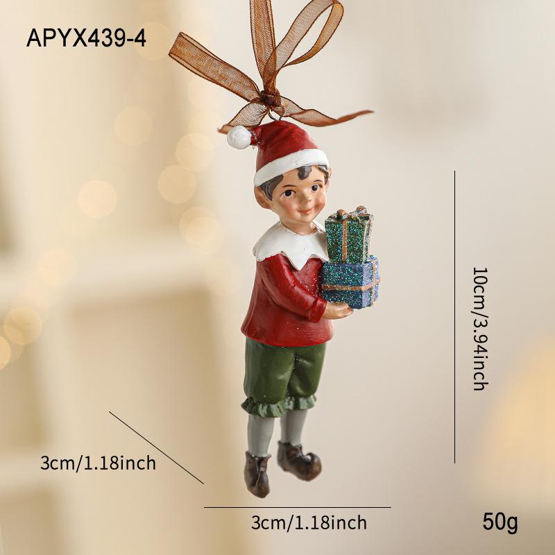 Colorful Retro 3D Resin Bell Pendant for Christmas Tree Decoration