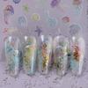 Jellyfish Summer Beach Nail Stickers Colorful Shell Starfish Conch Fish Adhesive Sliders Embossed Decals Manicure Foils Decor