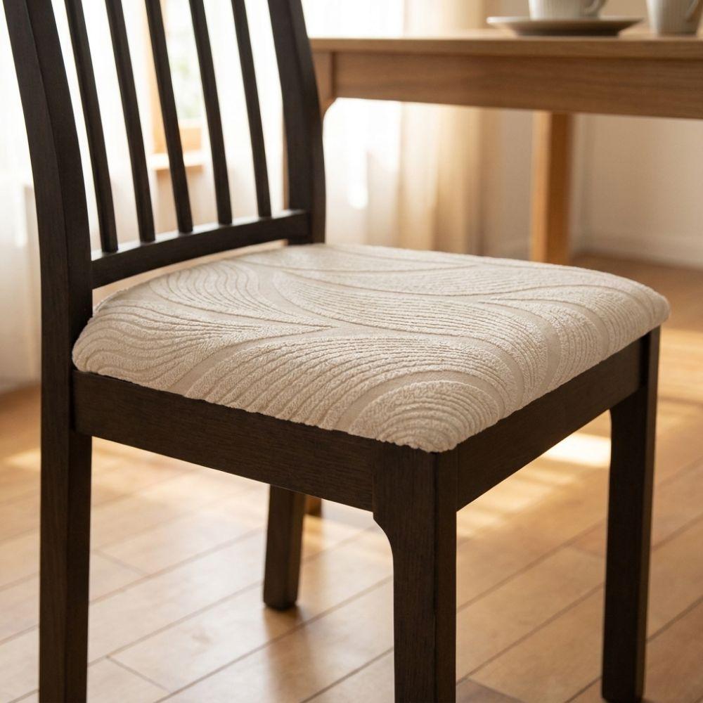 Solid Color Jacquard Chair Cushion Cover Elastic Chair Slipcover Four Season