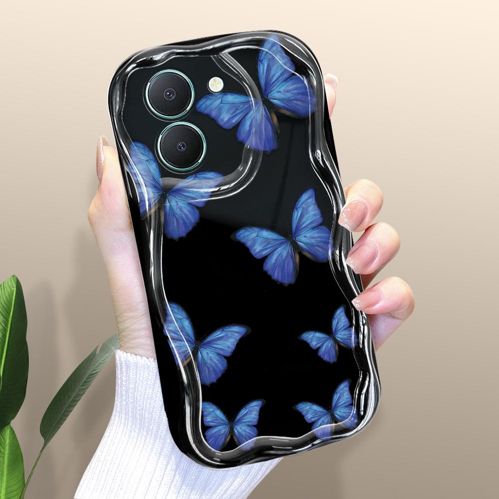 

Милый мультяшный узор, кремовая текстура, мягкий силиконовый чехол с волнистыми краями, чехол для телефона для Vivo Vivo V29 Lite 5G чёрный