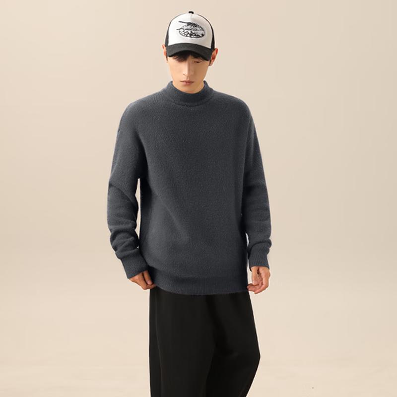 MINISO Unisex Retro Half-Turtleneck Knit Sweater