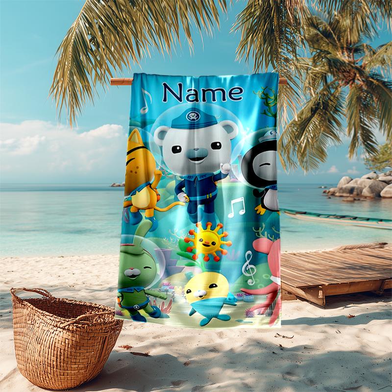 Personalized customized proof beach towel with Octonauts pattern - soft, absorbent,quick-drying,perfect swimming,camping&bathing