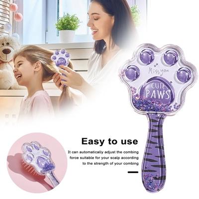 Cartoon Cat Paw Air Cushion Massage Comb with Long Handle Anti-static Scalp Massage Hair Brush Kids Girls Hairdressing Massage Comb for Home
